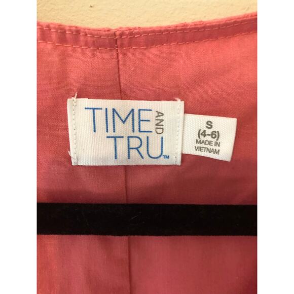 Dress Pink Prairie Size S Cotton Eyelet Flutter Sleeve Tiered Pockets Cowgirl - Picture 8 of 8